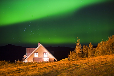 The Northern Lights or Aurora Borealis over Iceland's south Coast, at Skaftafell, Iceland, Polar Regions