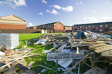 Illegal fly tipping in Salford, Manchester, England, United Kingdom, Europe