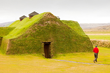 A reconstructed Viking long house near Selfoss in Iceland, Polar Regions