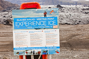 The snout of the Solheimajokull glacier on the Myrdalsjokull ice cap in Iceland, Polar Regions