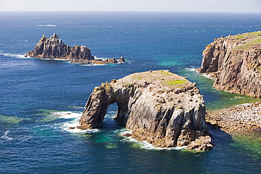 Cornish coastal scenery at Lands End, Cornwall, England, United Kingdom, Europe