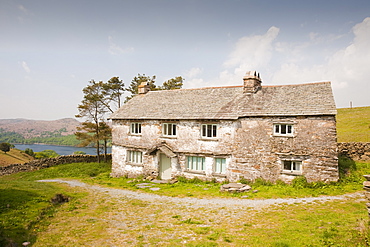 An old farmhouse at Low Parkamoor above Coniston, Lake District, Cumbria, England, United Kingdom, Europe