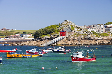 Boats in Hugh Town harbour, St. Mary's, Scilly Isles, United Kingdom, Europe