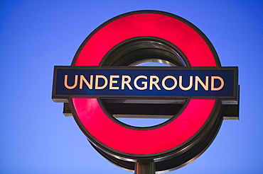 A London underground sign, London, England, United Kingdom, Europe