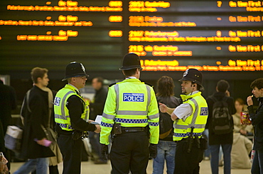 British Transport Police at Kings Cross Station, London, England, United Kingdom, Europe