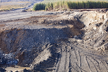 Glentaggart open cast coal mine near Douglas, Lanarkshire, Scotland, United Kingdom, Europe