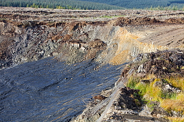 Glentaggart open cast coal mine near Douglas, Lanarkshire, Scotland, United Kingdom, Europe