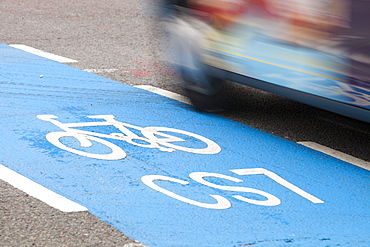 Cycle Superhighways, in this case the CS7 that goes from Southwark bridge to Tooting, London, England, United Kingdom, Europe