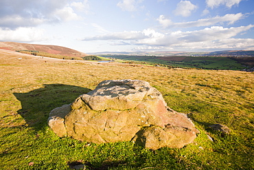 Pendle hill from the Nick of Pendle above Clitheroe in the Ribble Valley, Lancashire, England, United Kingdom, Europe