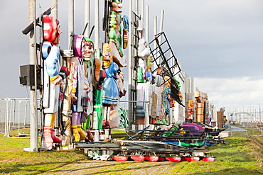 Damage caused by high winds in 2010 to the iconic Blackpool illuminations, Blackpool, Lancashire, England, United Kingdom, Europe