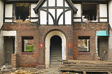 Council houses being demolished after the floods in Carlisle, Cumbria, England, United Kingdom, Europe