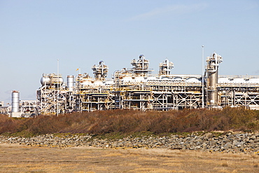 A gas terminal at Barrow in Furness that processes natural gas from the Morecambe Bay gas field which is piped ashore near Rampside, Cumbria, England, United Kingdom, Europe