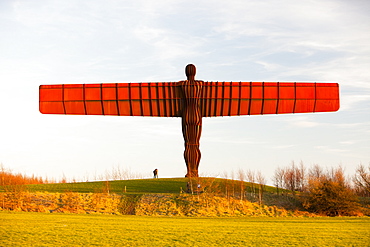 The Angel of the North, a massive steel sculpture above Gateshead by the artist Antony Gormley, Tyneside, England, United Kingdom, Europe