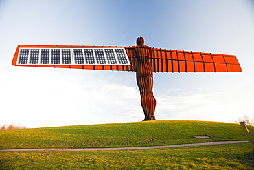 The Angel of the North, a massive steel sculpture above Gateshead by the artist Antony Gormley, Tyneside, England, United Kingdom, Europe