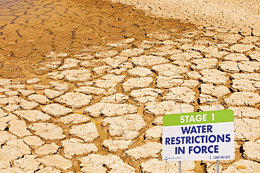 A farmers watering hole, almost dried up, on a farm near Shepperton, Victoria, Australia, Pacific