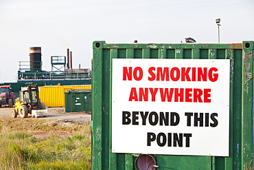 Cowpen Bewley landfill site taps off methane from the decomposition of organic waste and feeds it directly into the gas grid, with the gas plant in the background, Billingham, Teesside, England, United Kingdom, Europe