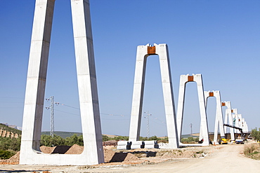 A High Speed rail link being constructed between Antequera and Granada in Andalucia, Spain, Europe