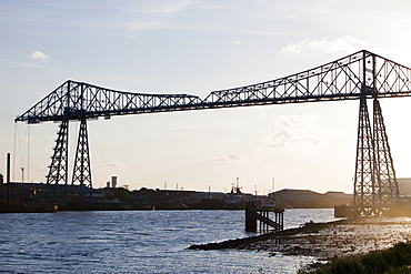 The Transporter Bridge in Middlesbrough across the River Tees, Teesside, England, United Kingdom, Europe