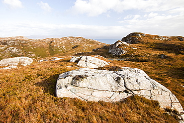 Rocky moorland on the north of the Isle of Raasay, Scotland, United Kingdom, Europe