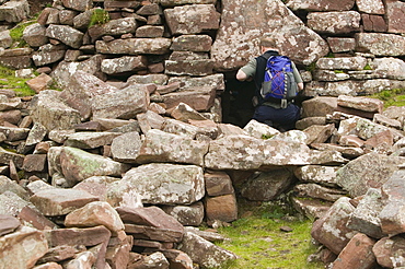 An ancient Broch near Stoer in Assynt, Sutherland, Scotland, United Kingdom, Europe