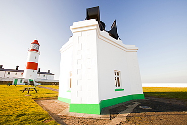 Souter lighthouse on the North East coast between Newcastle and Sunderland, South Tyneside, Tyne and Wear, England, United Kingdom, Europe