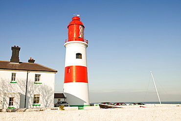 Souter lighthouse on the North East coast between Newcastle and Sunderland, South Tyneside, Tyne and Wear, England, United Kingdom, Europe