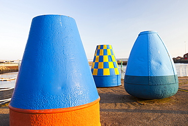 Old buoys at Sunderland Marina, Wearmouth, Tyne and Wear, England, United Kingdom, Europe