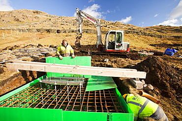 Work starts on the initial groundworks for three wind turbines to be constructed behind the Kirkstone Pass Inn on Kirkstone Pass in the Lake District, Cumbria, England, United Kingdom, Europe