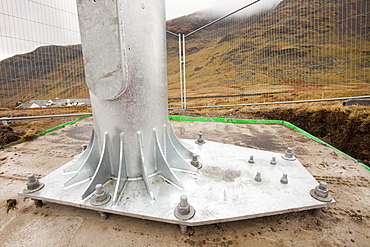 Work starts on the installing three wind turbines to be constructed behind the Kirkstone Pass Inn on Kirkstone Pass in the Lake District, Cumbria, England, United Kingdom, Europe