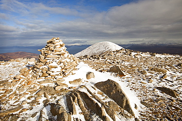 The view north from Beinn Dearg Mhor summit, behind Broadford on the Isle of Skye, Scotland, United Kingdom, Europe