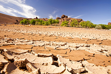 A dried up river bed in the Anti Atlas mountains of Morocco, North Africa, Africa