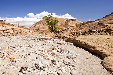 A dried up river bed in the Anti Atlas mountains of Morocco, North Africa, Africa