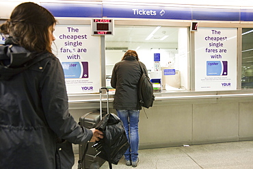 Queueing for tickets on the London Underground, London, England, United Kingdom, Europe