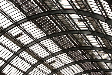 Solar panels on the roof of Kings Cross Station, London, England, United Kingdom, Europe