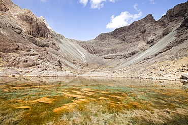 Coire Lagan below Sgurr Dearg in the Cuillin mountains, Isle of Skye, Scotland, United Kingdom, Europe