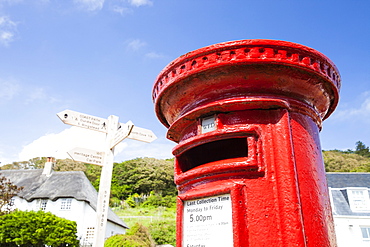 A post box in Lulworth Cove, Dorset, England, United Kingdom, Europe