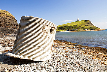 An old 2nd World War pill box on the beach at Kimmeridge Bay, Jurassic Coast, Dorset, UNESCO World Heritage Site, England, United Kingdom, Europe