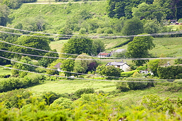 Fishpond Bottom, a beautiful village in the Dorset countryside with wonderful views to the coast, views that have been ruined by a high voltage power line crossing the valley, Fishpond Bottom, Dorset, England, United Kingdom, europe