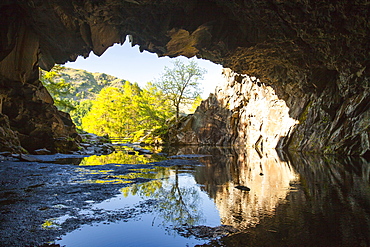 Rydal Cave, an old slate mine near Ambleside in the Lake District, Cumbria, England, United Kingdom, Europe