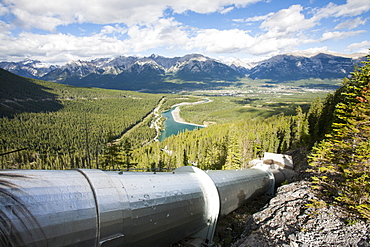 Rundle Hydro Power Plant above Canmore, Banff National Park, UNESCO World Heritage Site, Alberta, Canadian Rockies, Canada, North America