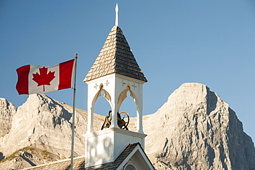 The United Church of Canada in Canmore in Banff National Park, UNESCO World Heritage Site, Alberta, Canadian Rockies, Canada, North America