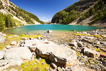 A small mountain lake above Lake Louise, Banff National Park, UNESCO World Heritage Site, Alberta, Canadian Rockies, Canada, North America