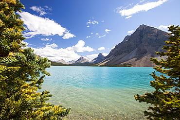 Bow Lake in the Canadian Rockies, Alberta, Canada, North America