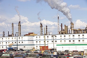 The Syncrude upgrader plant on the tar sands project, Alberta, Canada, North America