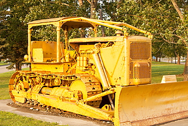 Old machinery used in the tar sands, Alberta, Canada, North America