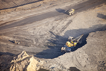 Tar sands deposits being mined north of Fort McMurray, Alberta, Canada, North America