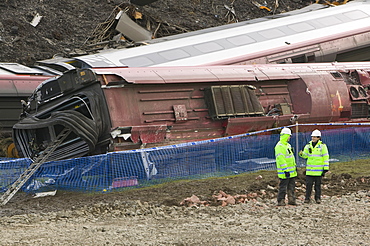 The Virgin train crash site at Grayrigg near Kendal, Cumbria, England, United Kingdom, Europe