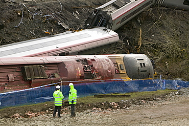 The Virgin train crash site at Grayrigg near Kendal, Cumbria, England, United Kingdom, Europe