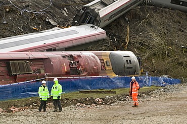 The Virgin train crash site at Grayrigg near Kendal, Cumbria, England, United Kingdom, Europe