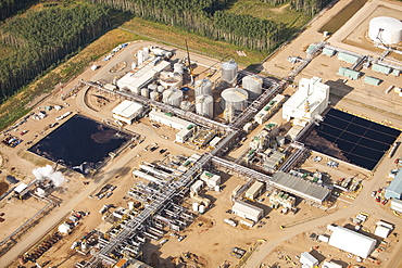 A SAGD (Steam Assisted Gravity Drainage) tar sands plant north of Fort McMurray, Alberta, Canada, North America